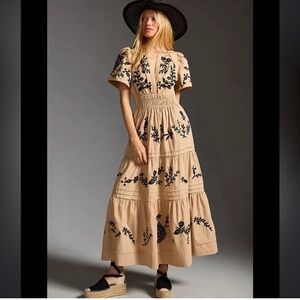 Anthropologie Somerset Maxi Dress Embroidered Edition